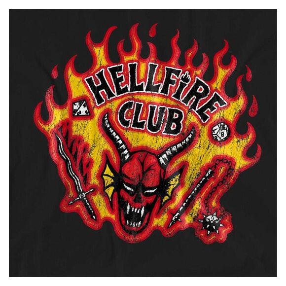 Stranger Things 5 Womens/Ladies Hellfire Flames T-Shirt / Black - Picture 3 of 6